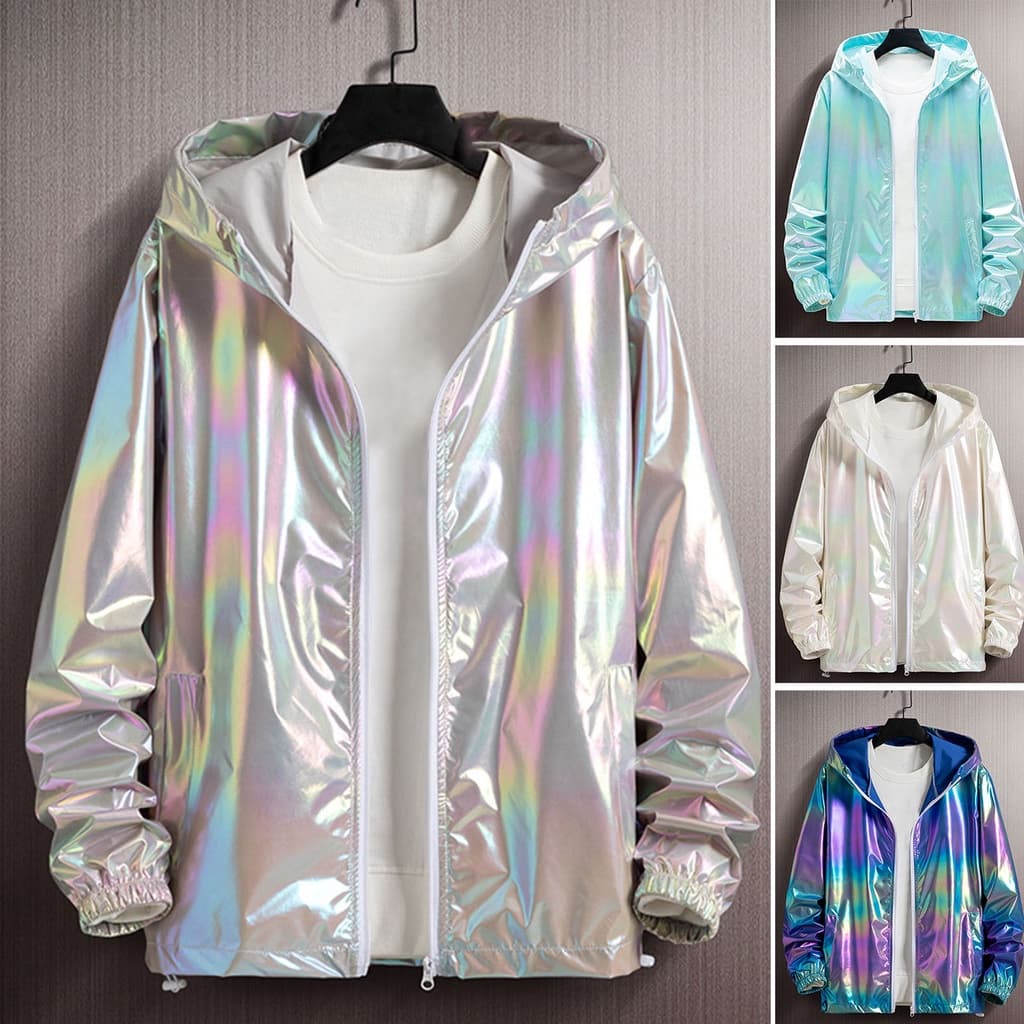 < MACmk > Casaco Corta-Vento Gradiente Colorido Ultra Fino Manga Longa Elástico Com Capuz De Proteção Solar Roupa