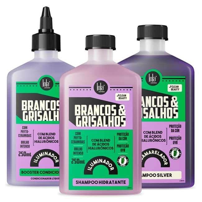 Lola Brancos e Grisalhos Shampoo Hidratante Shampoo Silver Condicionador Booster Lola Cosmetics