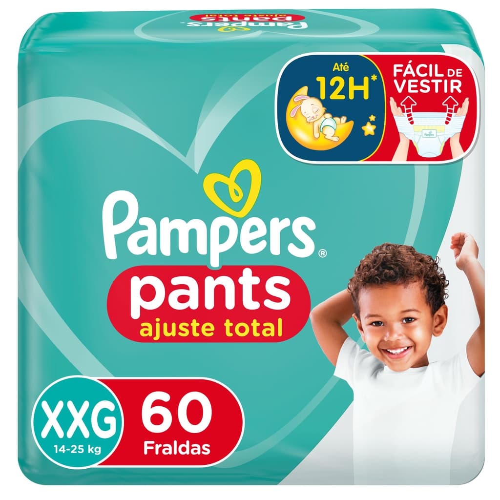 Fralda Pampers Pants Ajuste Total Jumbo XXG 60 Unidades