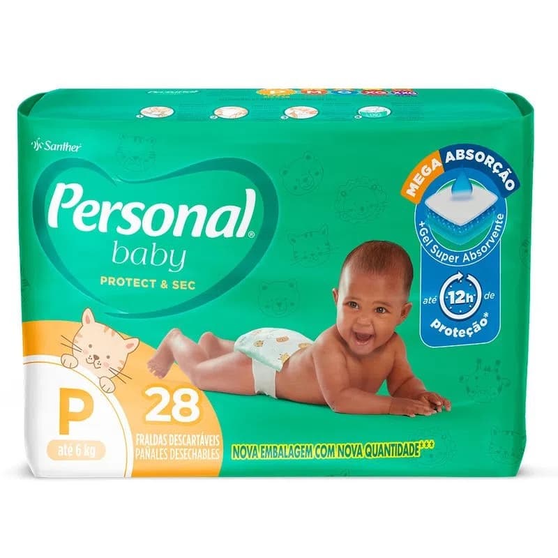 Fralda Descartável Personal Baby Jumbo P - 28 Unidades