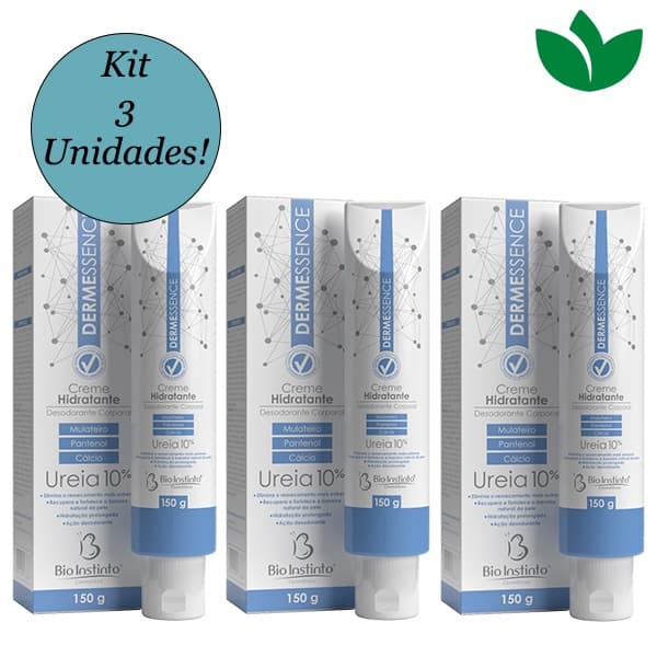 Kit Com 3 Creme Hidratante Corporal Dermessence Ureia 10% 150g Bio Instinto