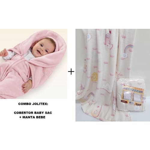 Kit Jolitex Enxoval ! Cobertor Baby Sac + Manta Bebe Menina