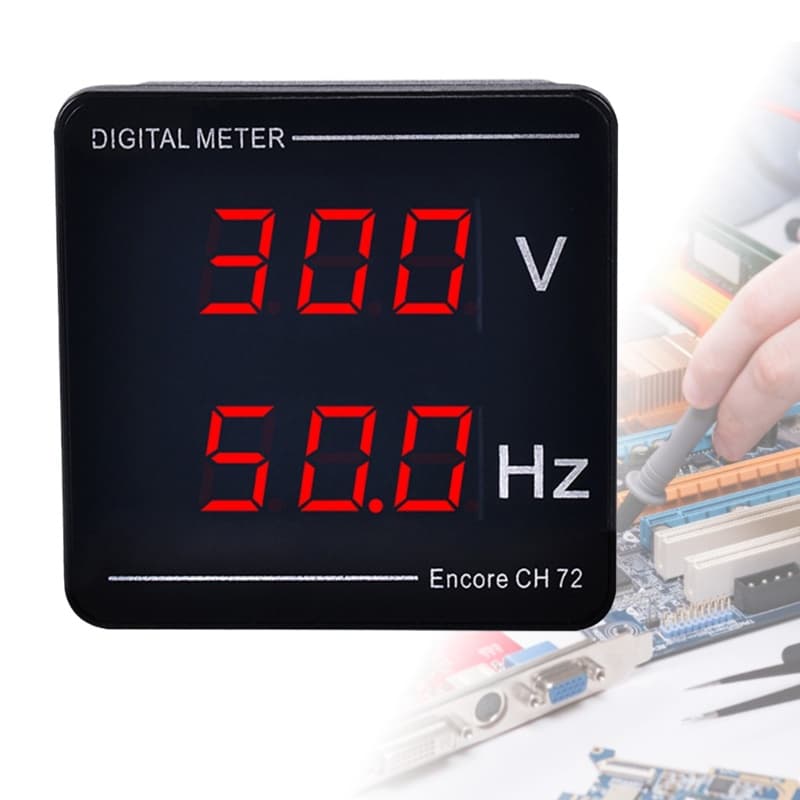 QUICKR Voltímetro Digital Painel Multímetro Frequência Display LED Tensão HZ-Detector Vermelho