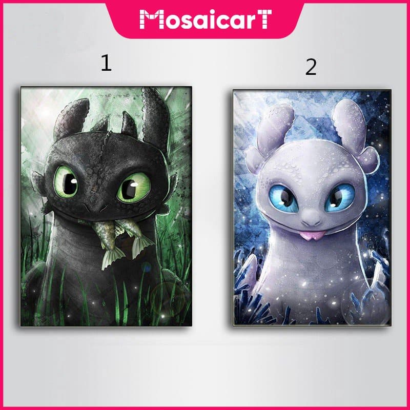 【 MA Ótimo new 】 Diy 5D Pintura Com Diamante Dragão Desenho Animado Em Círculo Completo animal Decoração De Casa 30 * 40cm