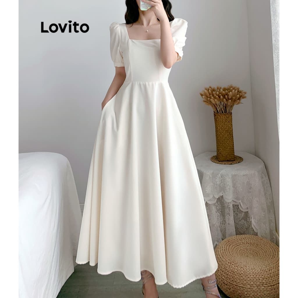 Vestido Elegante Bolso Vestido De Baile Com Gola Quadrada, Vestido De Verão/Primavera Para Mulheres LEX01047