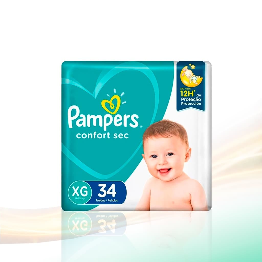 Pampers Confort Sec Xg Com 34 Unidades