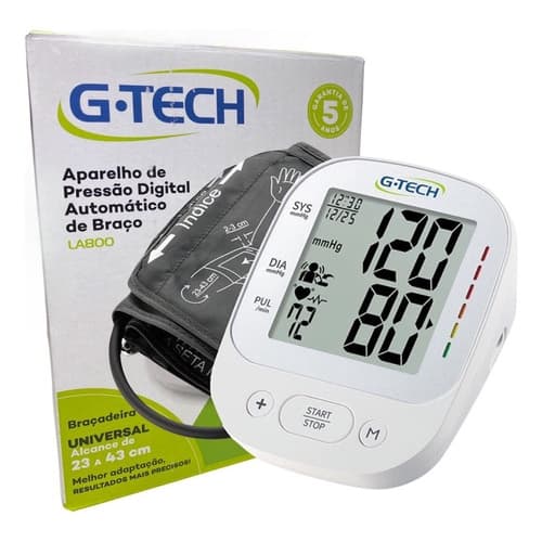 Aparelho De Medir Pressão Arterial Digital Gtech Braço Novo
