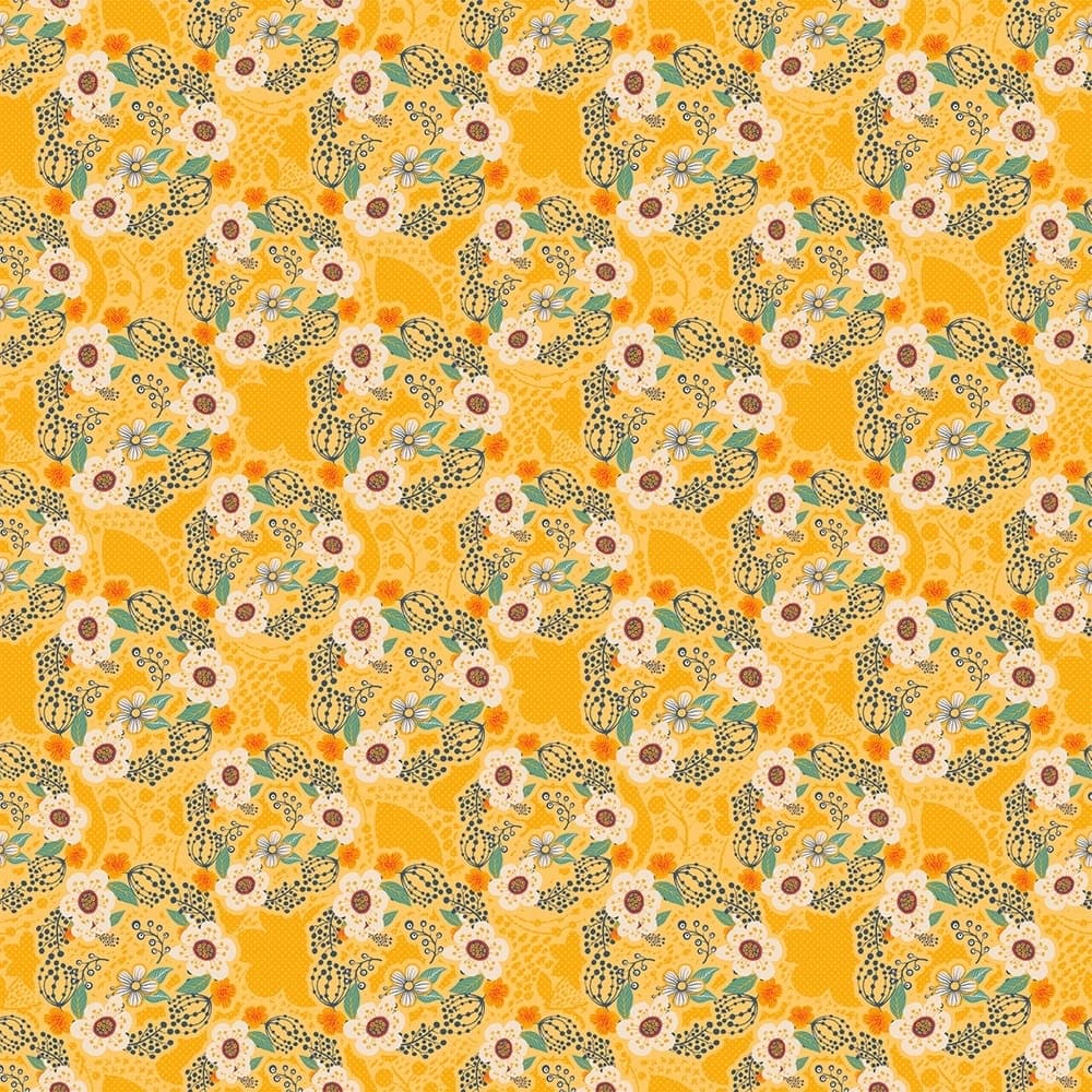 Tecido Patchwork Ramalhete Amarelo Contemporâneo 12509