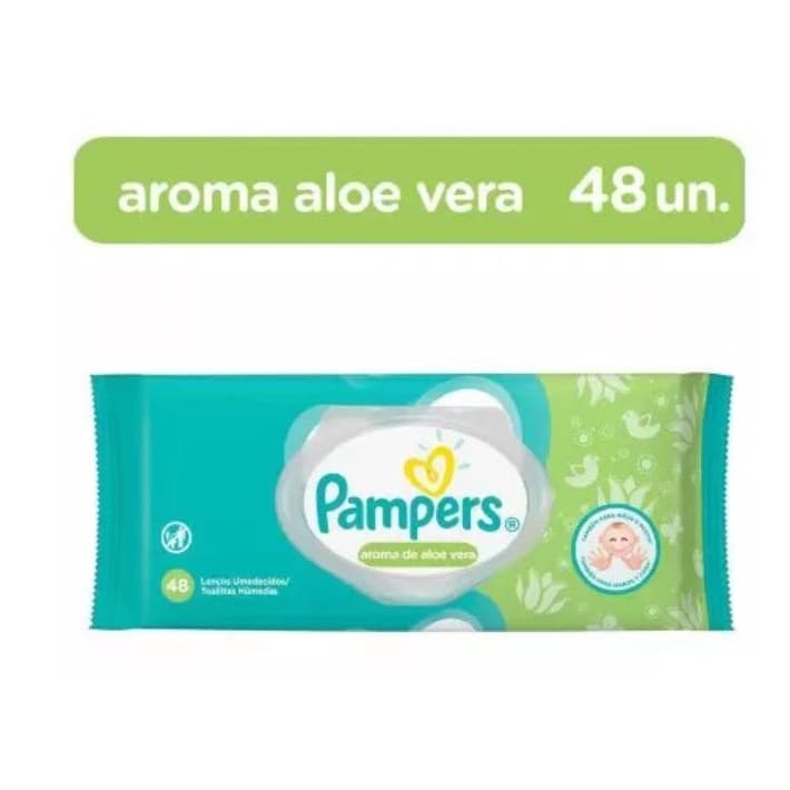 Toalhas Umedecidas Pampers Aloe Vera C48 - Protecter Gamble