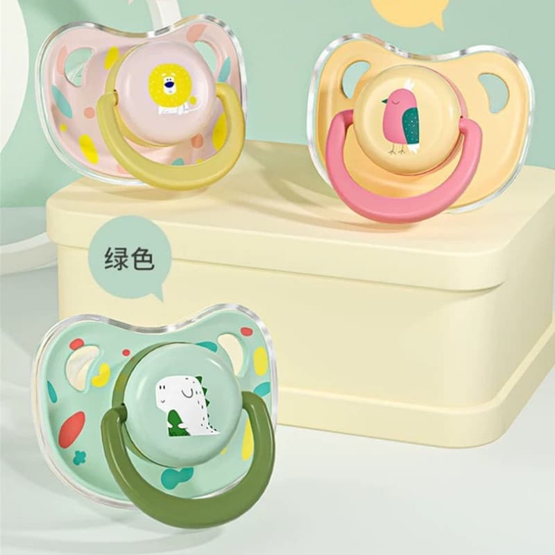 Baby Pacifier 0-36 Meses De Idade Recém-Nascido Anti-Inchaço De Cabeça Chata Com Capa De Pó