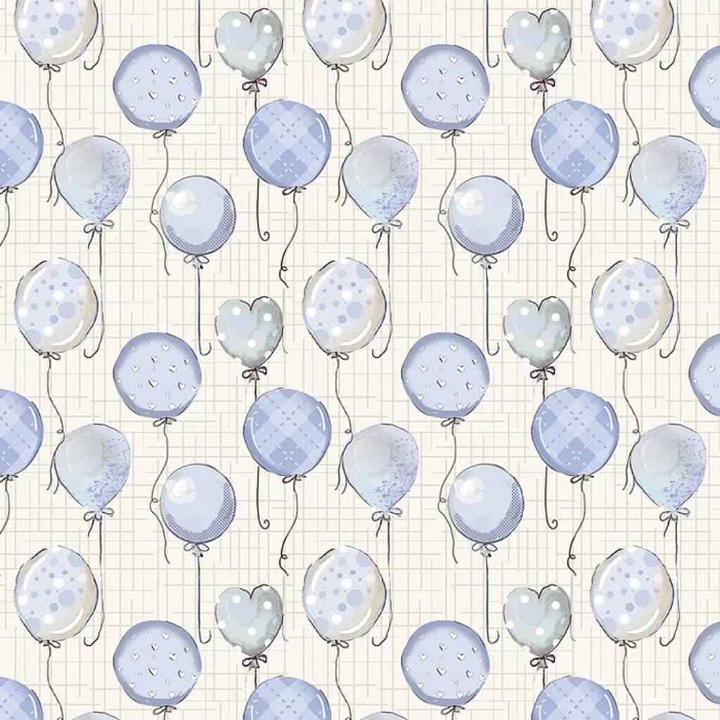 Tecido Patchwork Digital Balões Baby Azul BY002