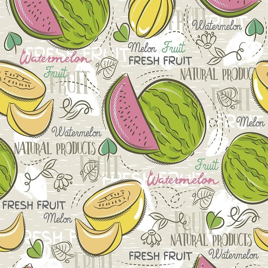 Tecido Patchwork Melon Watermelon Modern Kitchen Creme 13204