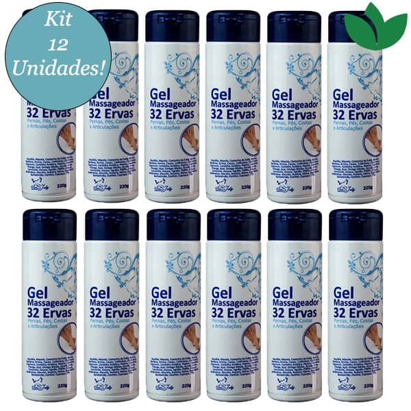 Kit 12 Unidades Gel Massageador 32 Ervas San Jully Cosméticos