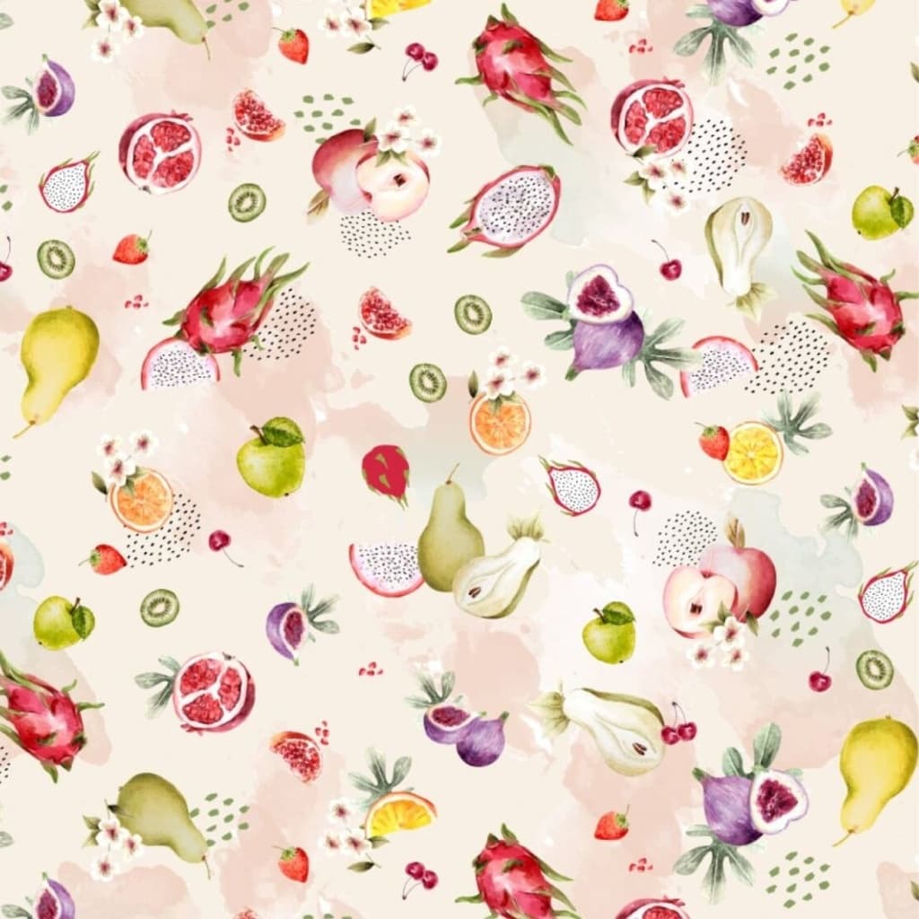 Tecido Patchwork Digital Frutinhas Creme Picnic CM3925