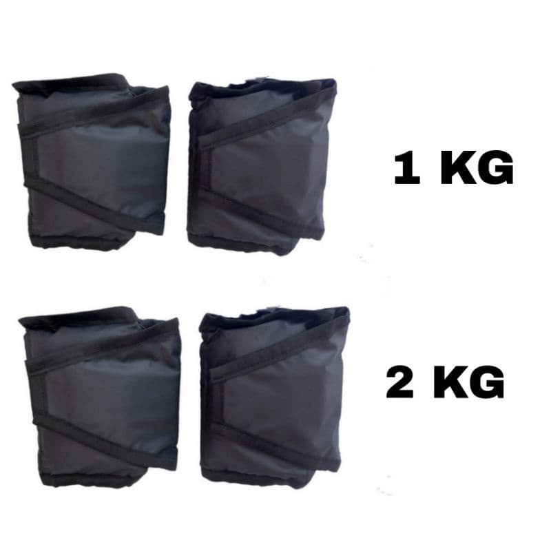 Kit Par Tornozeleira Caneleira 1 Kg + 2 Kg Lacradas Treino