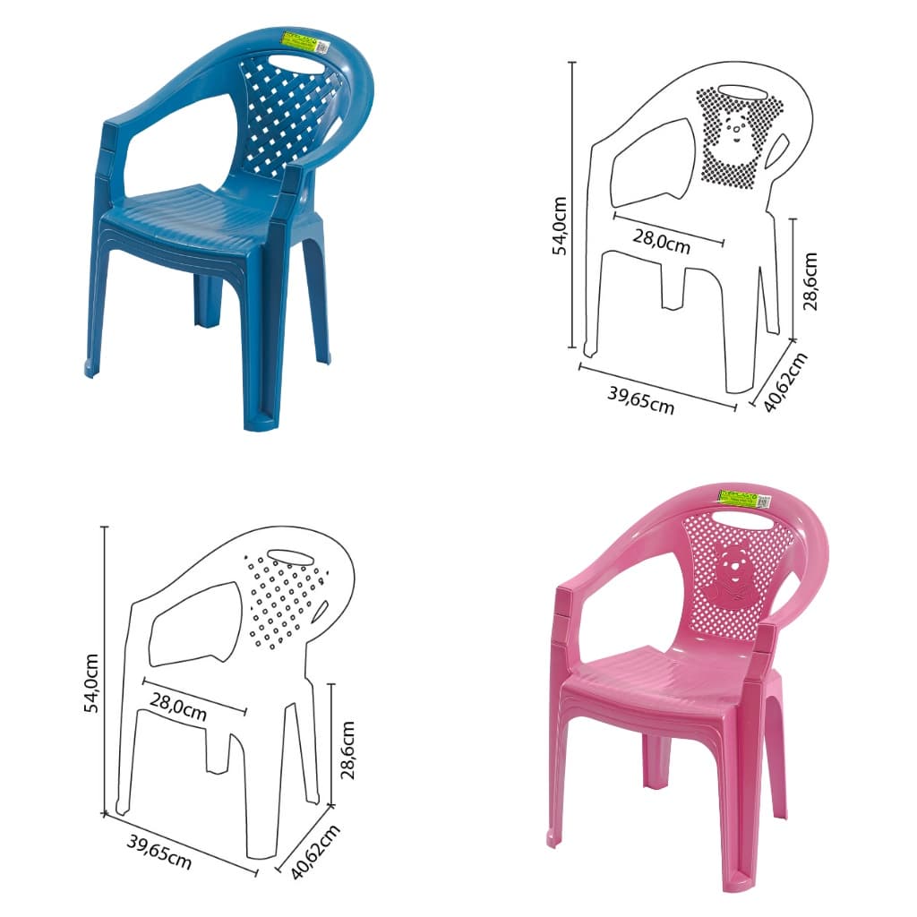 Cadeira Poltrona Infantil Milla Top para Desenhar, Pintar e Estudar. Empilhável, Leve e Ergonômica. Suporta até 53kg