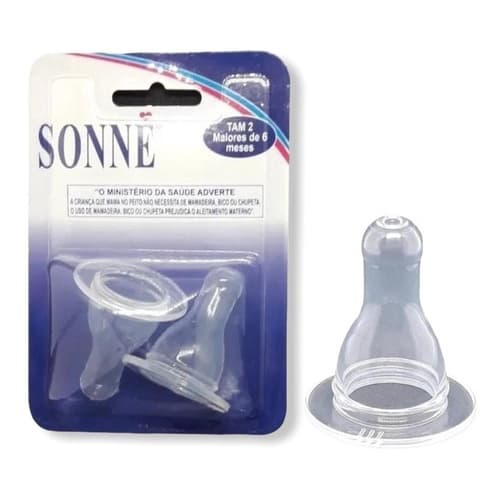 Bico De Mamadeira Redondo Chuquinha 100% Silicone C/2  Sonne Blister