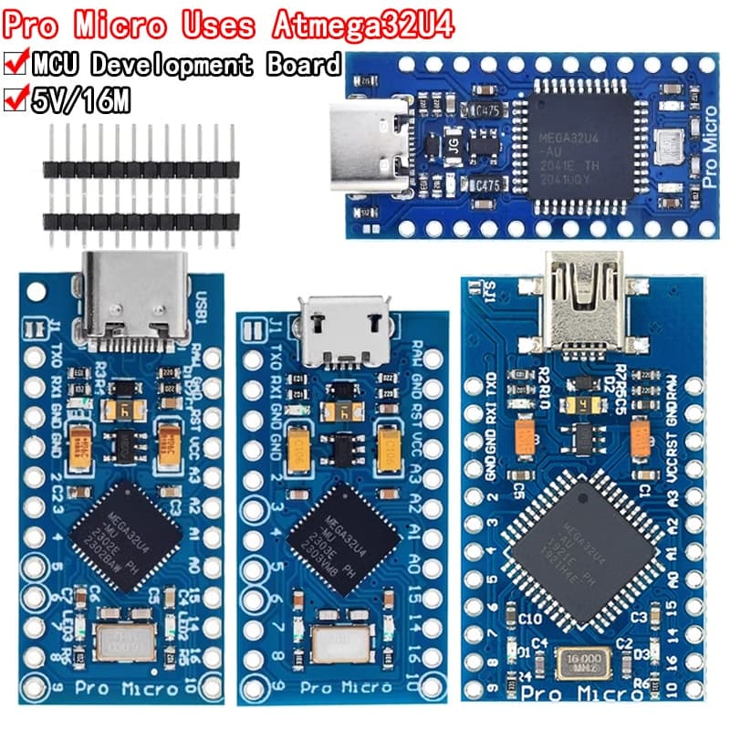 Pro Micro ATmega32U4 5V 16MHz Substituir ATmega328 Para Arduino Mini Por Cabeçalho De 2 Pinos De Linha Leonardo UNO R3