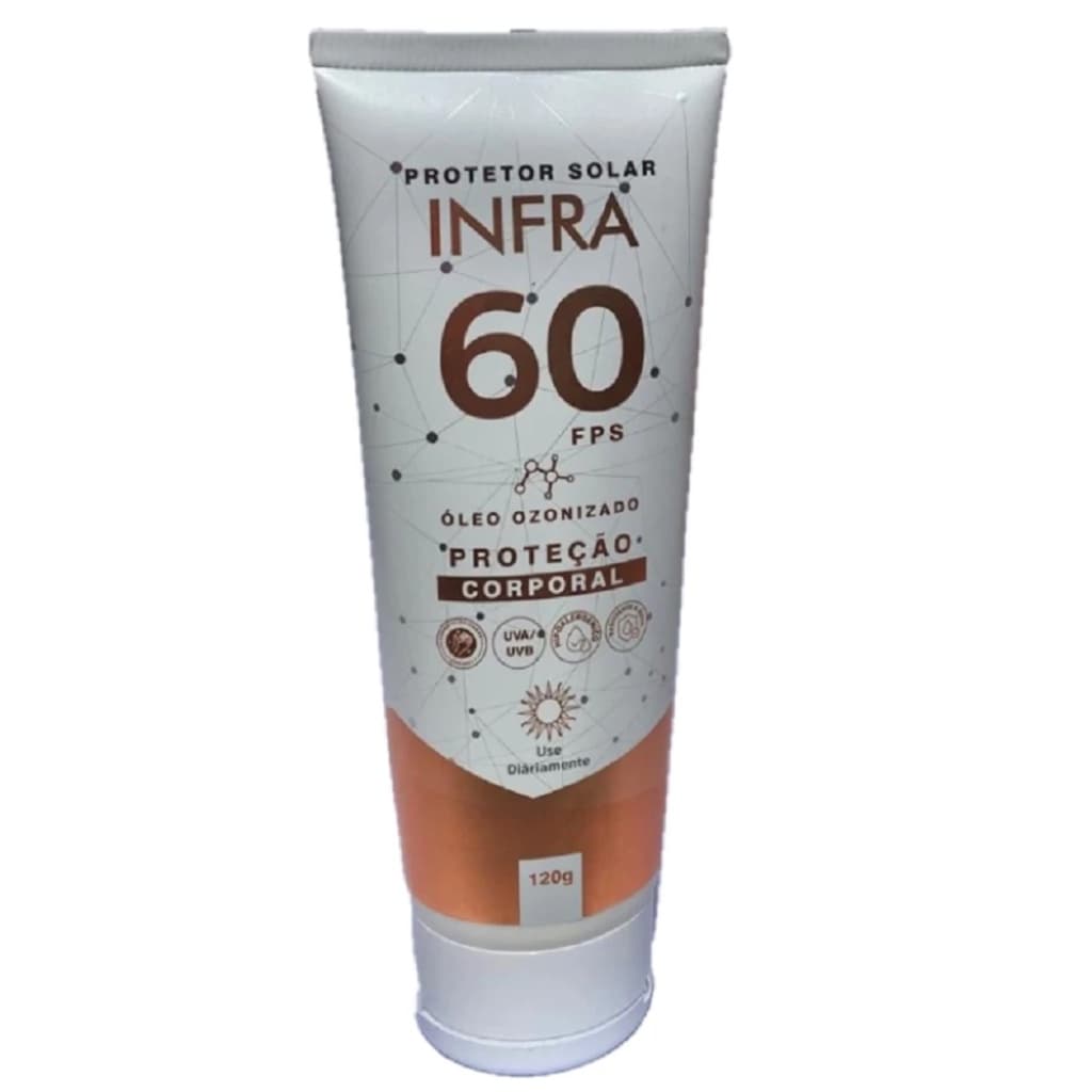 Protetor Solar INFRA 60 FPS com óleo ionizado proteção solar para esportes de alto desempenho