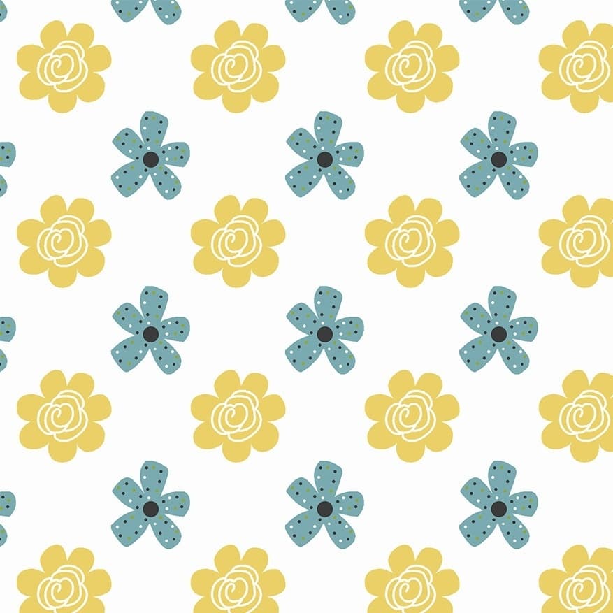 Tecido Patchwork Bee Flower Branco 13905