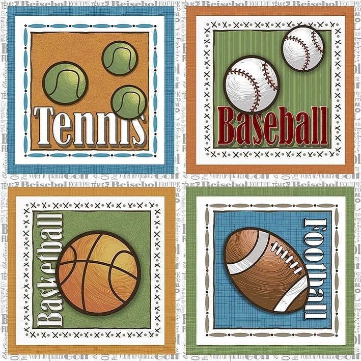 Tecido Patchwork Digital Painel Esportes de Bolas ES004