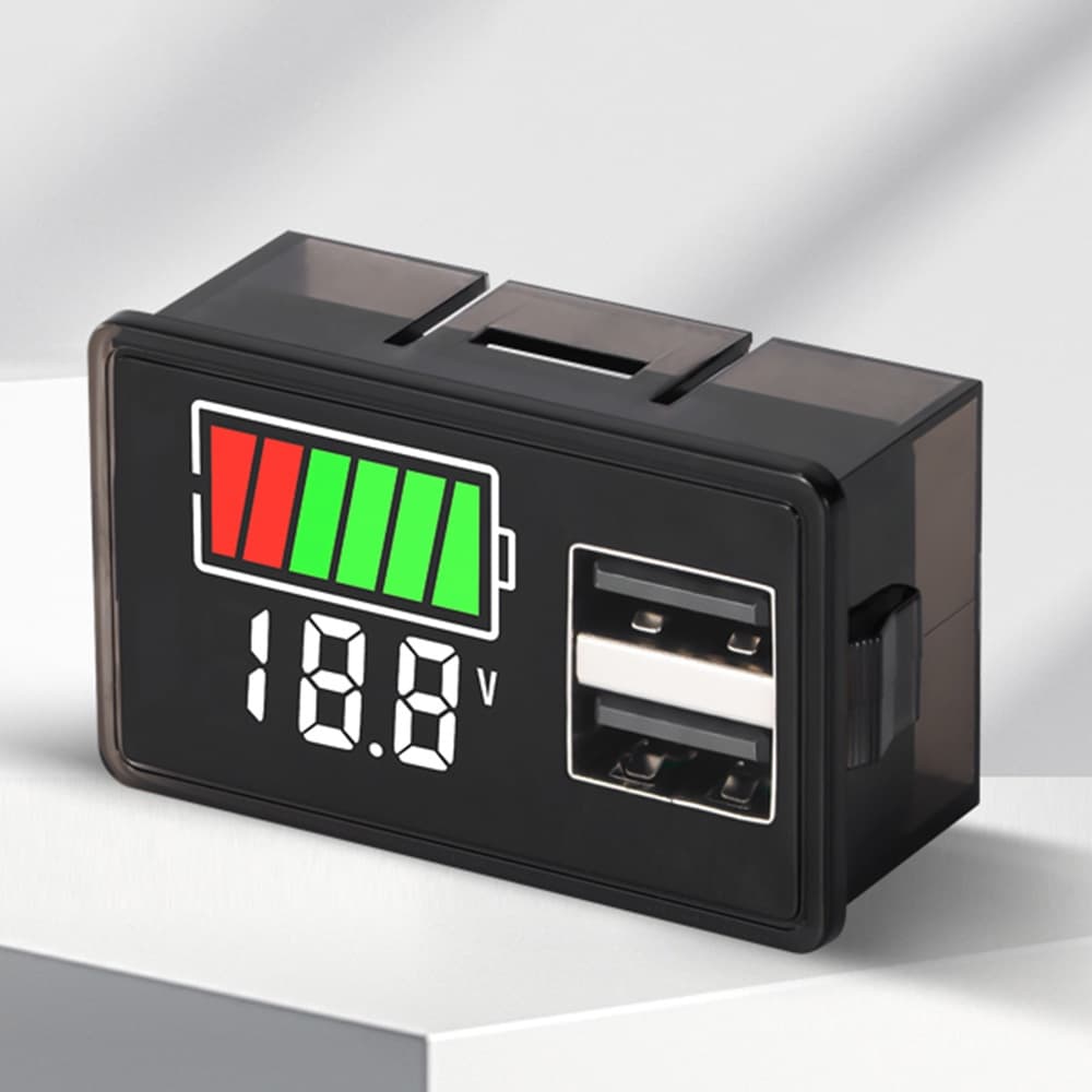 VOKTTA DC 8-30V Mostrador LED Do Medidor De Voltagem Digital E USB Para Painel Monitor De Bateria Solar