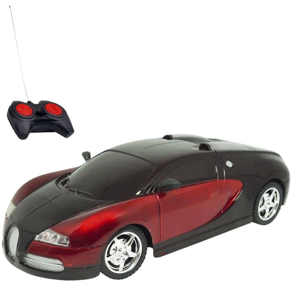 Carrinho Controle Remoto 1:18 Importway Vermelho com Luzes Farol Carro RC Infantil 4 Funções