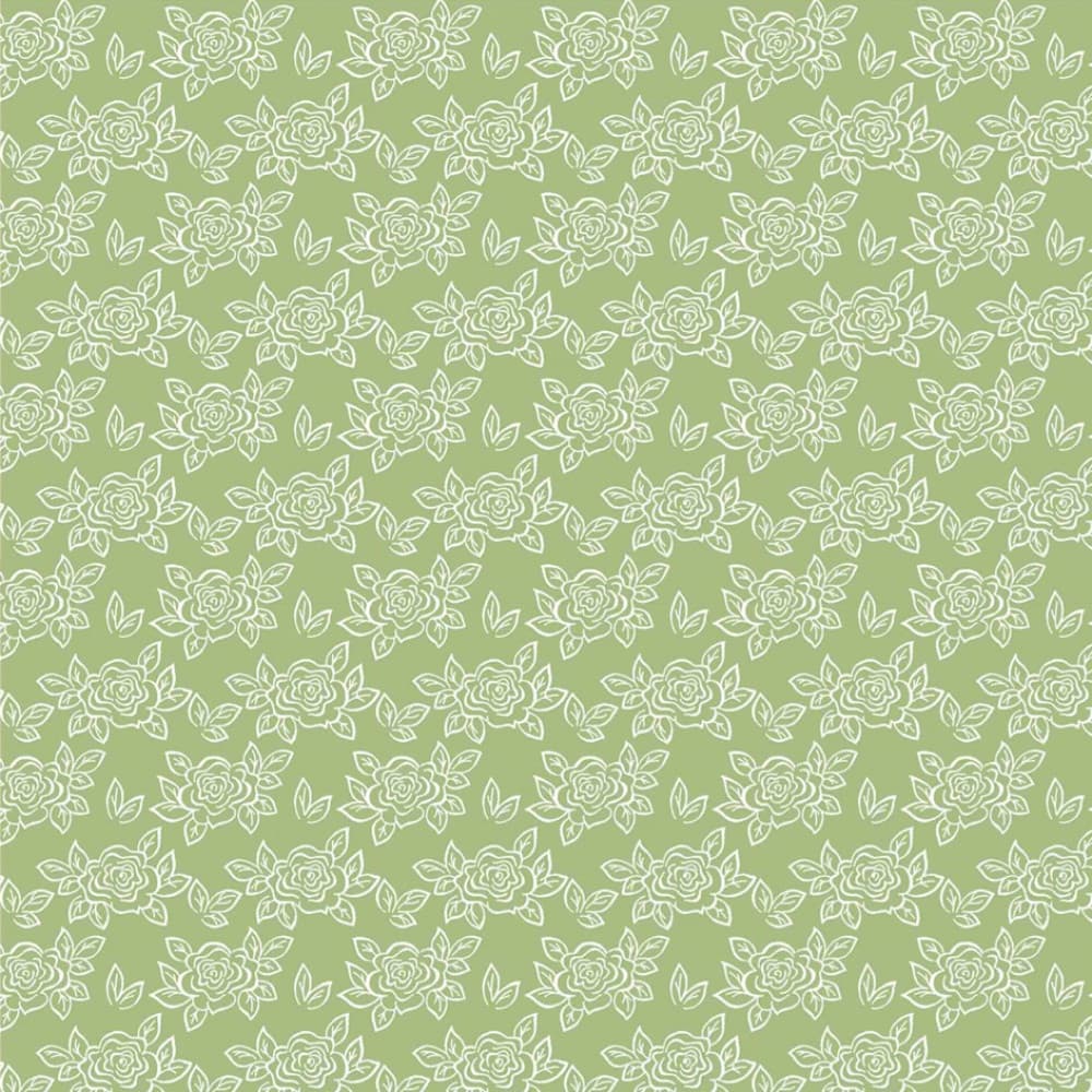 Tecido Patchwork Rosinhas Verde Grama T900430