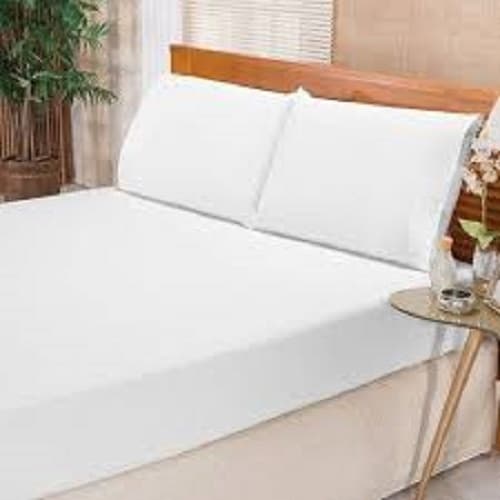 JOGO DE LENÇOL CAMA CASAL BOX 3 PEÇAS ALGODÃO 1 LENÇOL COM ELÁSTICO EM VOLTA 2 FRONHA COM ACABAMENTO