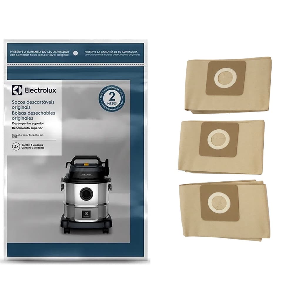 KIT 3 SACOS ASPIRADOR ELECTROLUX GT20i ORIGINAL A25137301