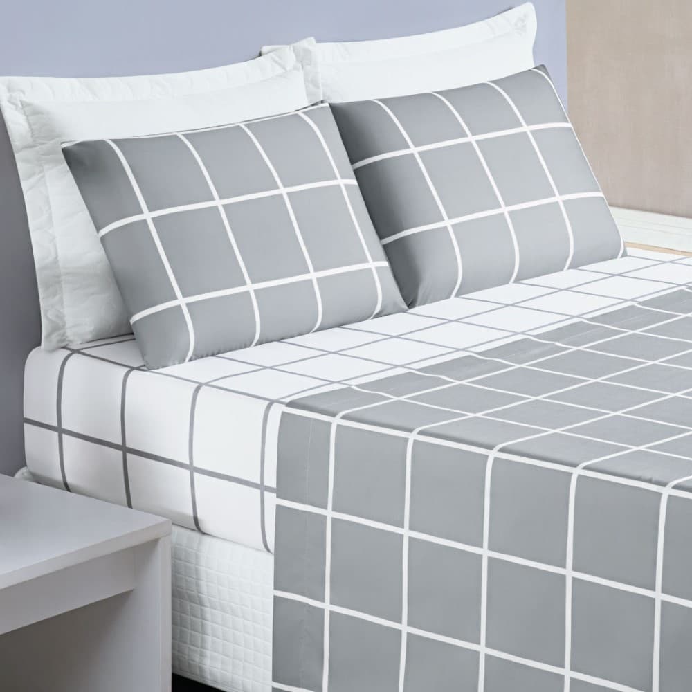 Jogo de Cama Austin Casal 04 Peças Micropercal 200 Fios