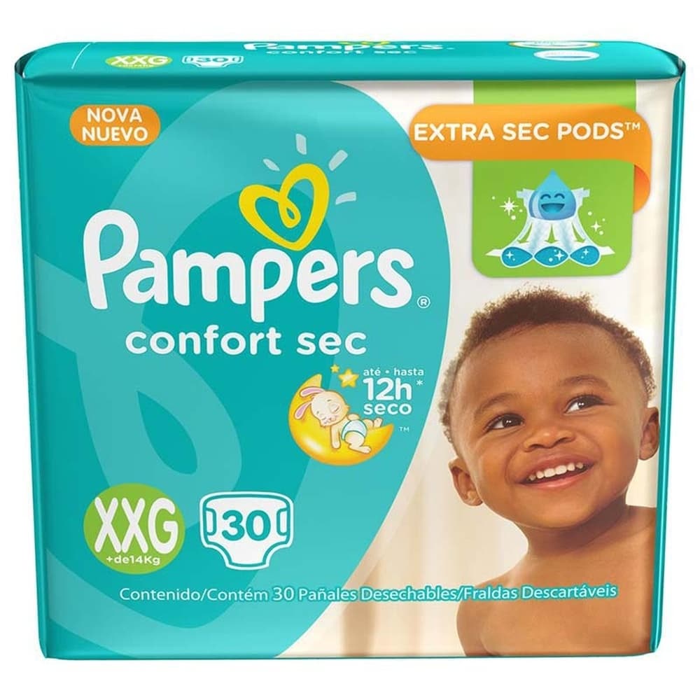 Fralda Pampers Confort Sec Mega XXG 30 Unidades