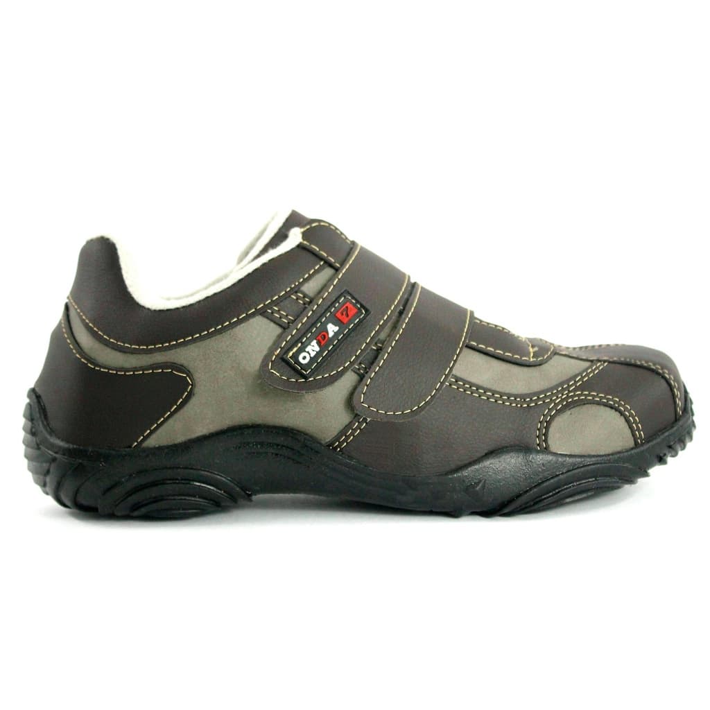 Sapatenis Tenis Sem Cadarço Casual Esportivo Byke Marrom Com Cinza