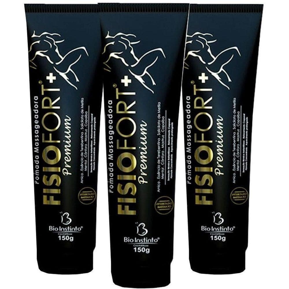 Pomada Massageadora Fisiofort Premium - 150g Kit Com 3