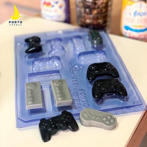 Forma de Acetato Confeitaria Mini Controle Vídeo Game Aplique 2 Unid