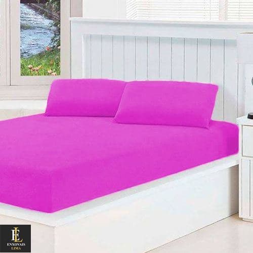 Jogo Lençol para Cama Casal Box 3 Peças Liso Com Elástico 100% Poliéster Microfibra 180 Fios