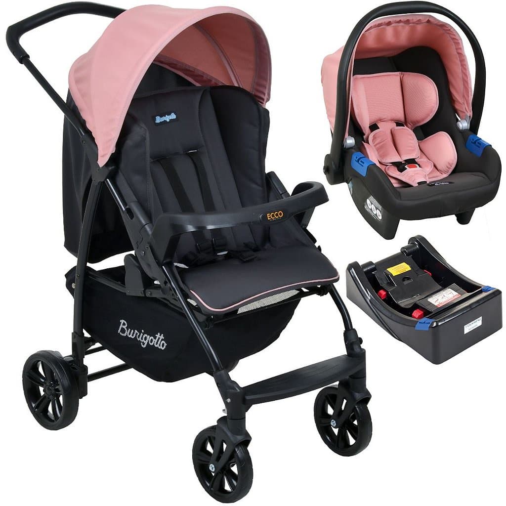 Carrinho de Bebe Burigotto Ecco Bebe Conforto Base CZ Rosa
