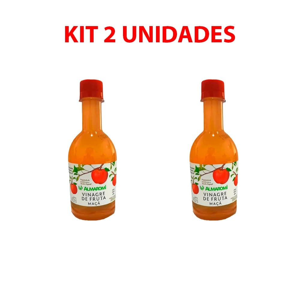 Kit 2 Vinagre de Maça Almaromi 400ml Original 4% Acidez Natural Puro