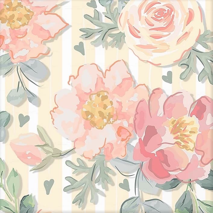 Tecido Patchwork Digital Floral Rosa Rosé Veneza PR01