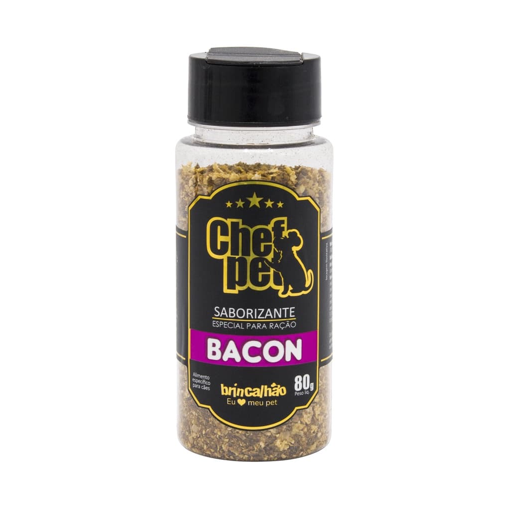 Saborizante para Ração Cachorro Bacon 80g Brincalhão Estimula Apetite