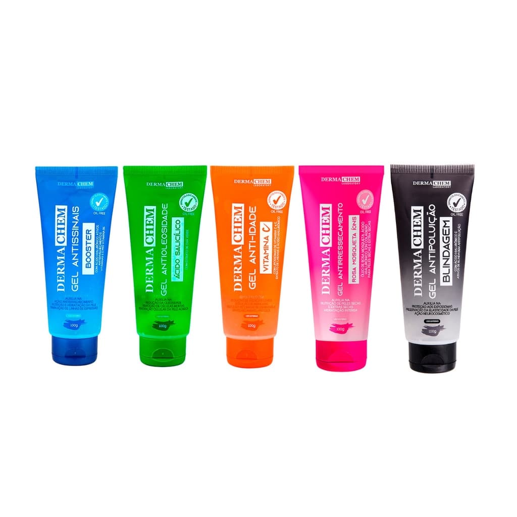 Dermachem Gel Facial - Antissinais, Anti Oleosidade, Anti Idade, Antirressecamento e Antipoluição - 100g