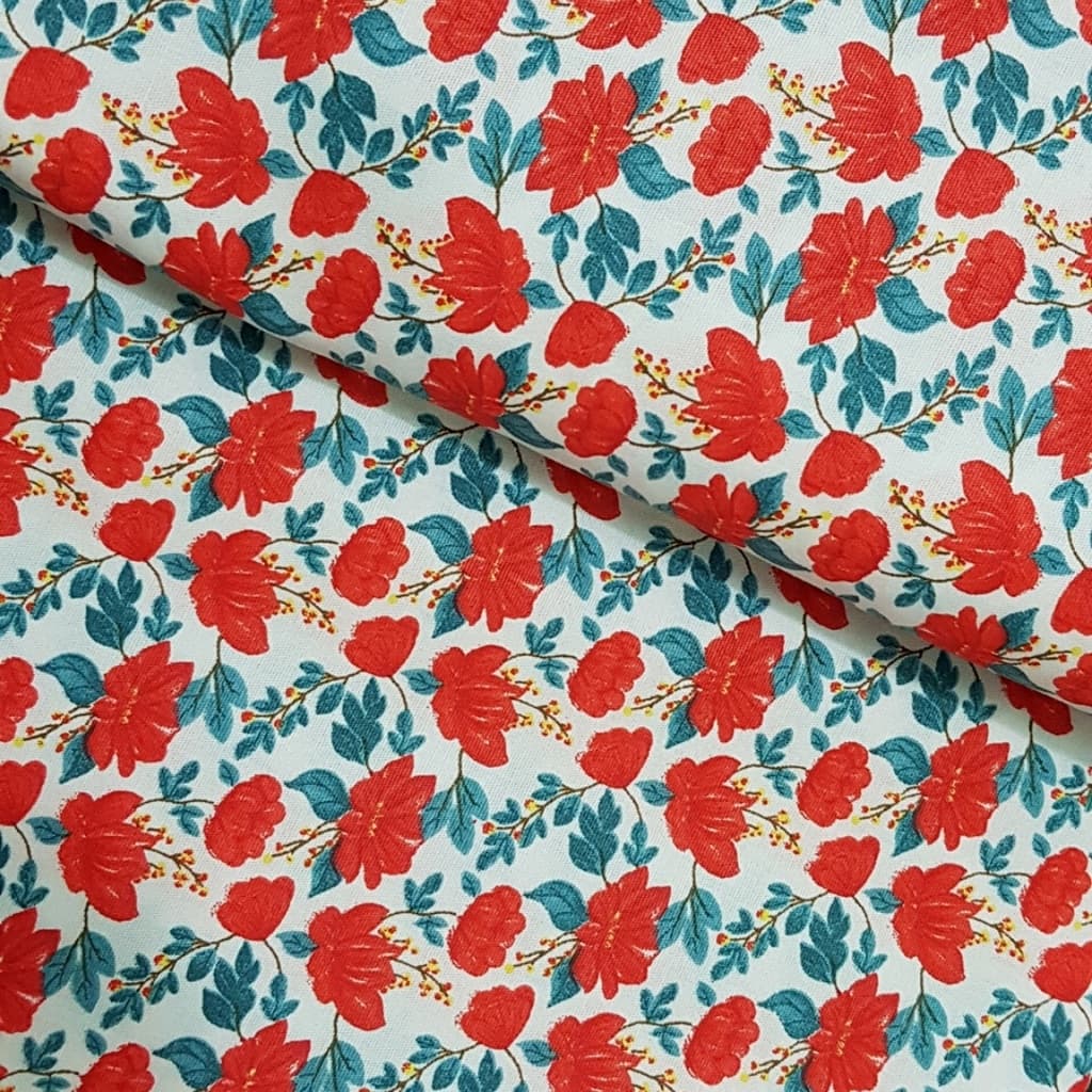 Tecido Patchwork Versalhes Azaleia Vermelha 20062403
