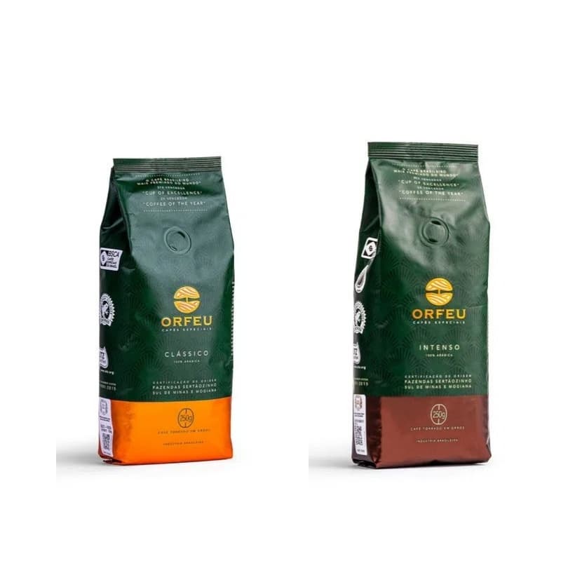 Café Especial torrado em grãos Orfeu 250g Café brasileiro + premiado do mundo 100% Arábica