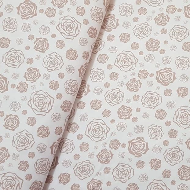 Tecido Patchwork Floral Jardim das Rosas Arranjos Rosa CM480204