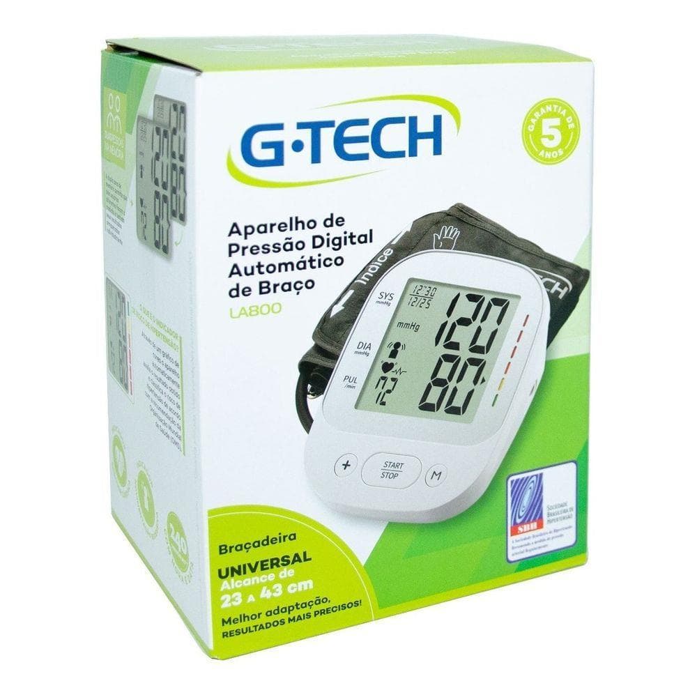 Aparelho medidor de pressão arterial digital de Braço G-Tech LA800