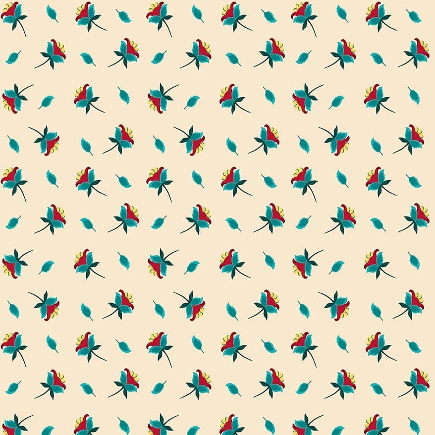 Tecido Patchwork Caleidoscópio Mini Flores Creme 13315