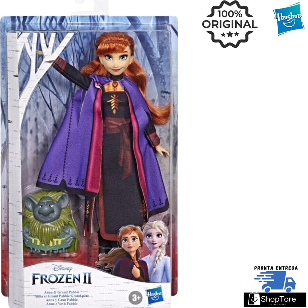Conjunto De Boneca Articulada e Mini Figura - Disney - Frozen 2 - Anna e Pabble - Hasbro