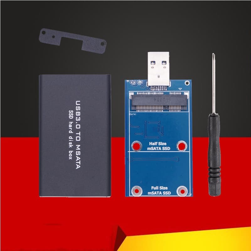 mSATA Para USB 3.0 Gabinete De Disco Rígido Liga De Alumínio Caixa De Estado Sólido Externo Adaptador De 30 * 30 50 SSD
