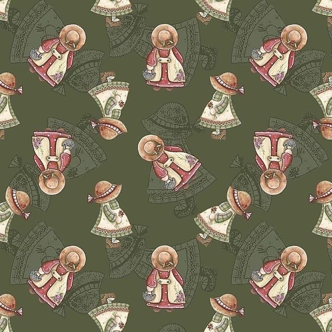 Tecido Patchwork Digital Mini Sunbonet Verde BO002