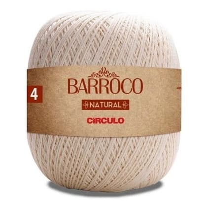 Barbante Barroco Natural Para Crochê Nº4 - 700g  4 Fios